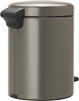 Brabantia NewIcon Мусорное ведро с педалью, нержавеющая сталь на 5л, цвет: платиновый 112683