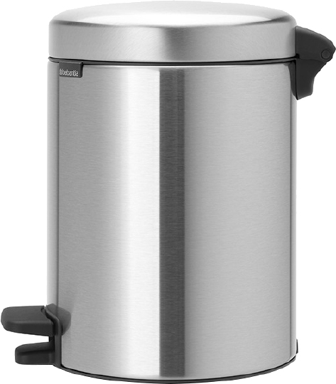 Brabantia NewIcon Мусорное ведро с педалью, нержавеющая сталь на 5л, цвет: стальной матовый FPP 112102