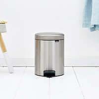 Brabantia NewIcon Мусорное ведро с педалью, нержавеющая сталь на 5л, цвет: стальной матовый FPP 112102