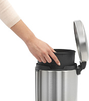 Brabantia NewIcon Мусорное ведро с педалью, нержавеющая сталь на 5л, цвет: стальной матовый FPP 112102