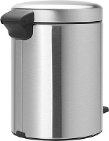 Brabantia NewIcon Мусорное ведро с педалью, нержавеющая сталь на 5л, цвет: стальной матовый FPP 112102