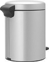Brabantia NewIcon Мусорное ведро с педалью, нержавеющая сталь на 5л, цвет: серый металлик 112904