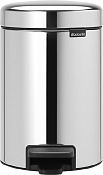 Brabantia NewIcon Мусорное ведро с педалью, нержавеющая сталь на 3л, цвет: стальной полированный 113147