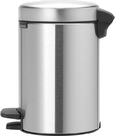 Brabantia NewIcon Мусорное ведро с педалью, нержавеющая сталь на 3л, цвет: стальной матовый 113222