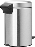 Brabantia NewIcon Мусорное ведро с педалью, нержавеющая сталь на 3л, цвет: стальной матовый 113222