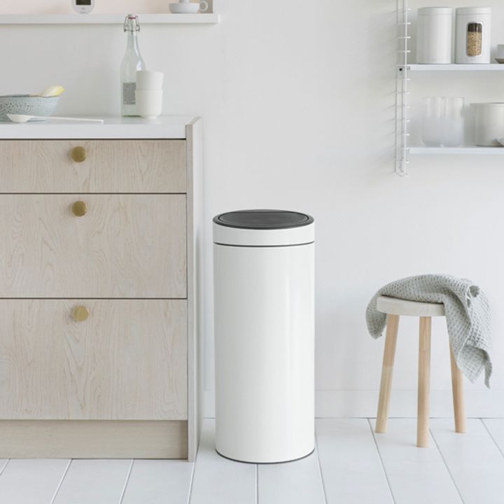 Brabantia Touch Bin New Мусорное ведро нажимн., нержавеющая сталь на 30л, цвет: белый 115141