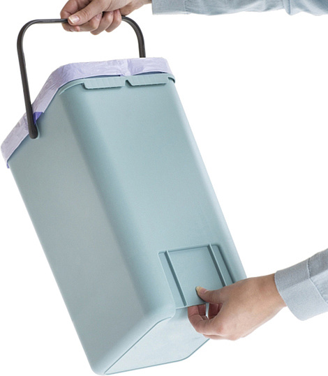 Brabantia Sort&Go Мусорное ведро с крышкой, пластик на 12л, цвет: мятный 109744