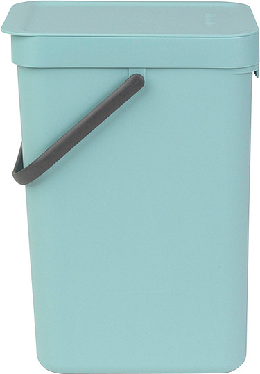 Brabantia Sort&Go Мусорное ведро с крышкой, пластик на 12л, цвет: мятный 109744