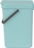Brabantia Sort&Go Мусорное ведро с крышкой, пластик на 12л, цвет: мятный 109744