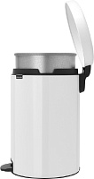 Brabantia NewIcon Мусорное ведро с педалью, нержавеющая сталь на 20л, цвет: белый 114243