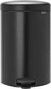 Brabantia NewIcon Мусорное ведро с педалью, нержавеющая сталь на 20л, цвет: черный матовый 114106