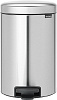 Brabantia NewIcon Мусорное ведро с педалью, нержавеющая сталь на 12л, цвет: стальной матовый FPP 112041