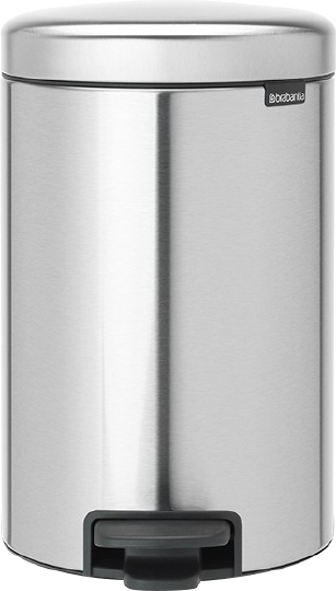 Brabantia NewIcon Мусорное ведро с педалью, нержавеющая сталь на 12л, цвет: стальной матовый FPP 112041