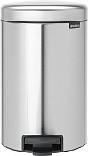 Brabantia NewIcon Мусорное ведро с педалью, нержавеющая сталь на 12л, цвет: стальной матовый FPP 112041