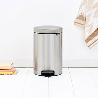 Brabantia NewIcon Мусорное ведро с педалью, нержавеющая сталь на 12л, цвет: стальной матовый FPP 112041