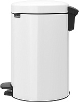 Brabantia NewIcon Мусорное ведро с педалью, нержавеющая сталь на 12л, цвет: белый 111969