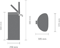 Brabantia FlatBack Мусорное ведро с педалью, нержавеющая сталь на 30л, цвет: стальной матовый FPP 482007