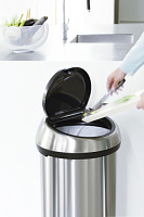 Brabantia Touch Bin Мусорное ведро нажимн., нержавеющая сталь на 60л, цвет: стальной матовый FPP 484506
