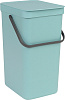 Brabantia Sort&Go Мусорное ведро с крышкой, пластик на 16л, цвет: мятный 109843