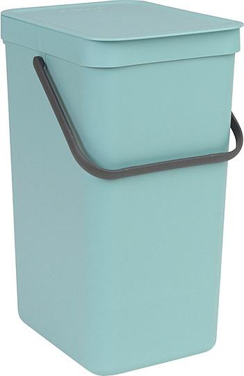 Brabantia Sort&Go Мусорное ведро с крышкой, пластик на 16л, цвет: мятный 109843