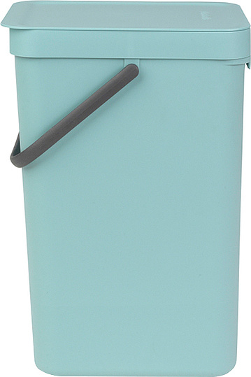Brabantia Sort&Go Мусорное ведро с крышкой, пластик на 16л, цвет: мятный 109843