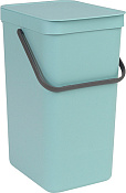 Brabantia Sort&Go Мусорное ведро с крышкой, пластик на 16л, цвет: мятный 109843