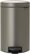 Brabantia NewIcon Мусорное ведро с педалью, нержавеющая сталь на 12л, цвет: платиновый 113628