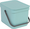 Brabantia Sort&Go Мусорное ведро с крышкой, пластик на 6л, цвет: мятный 109645