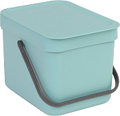 Brabantia Sort&Go Мусорное ведро с крышкой, пластик на 6л, цвет: мятный 109645