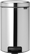 Brabantia NewIcon Мусорное ведро с педалью, нержавеющая сталь на 12л, цвет: стальной полированный 113581