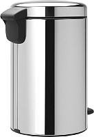 Brabantia NewIcon Мусорное ведро с педалью, нержавеющая сталь на 12л, цвет: стальной полированный 113581