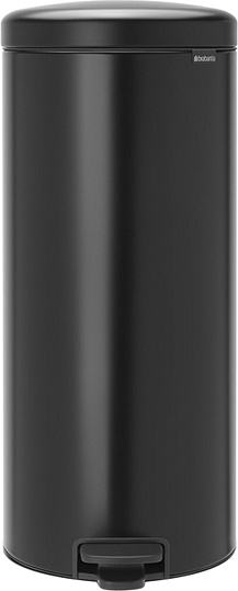 Brabantia NewIcon Мусорное ведро с педалью, нержавеющая сталь на 30л, цвет: черный матовый 114540