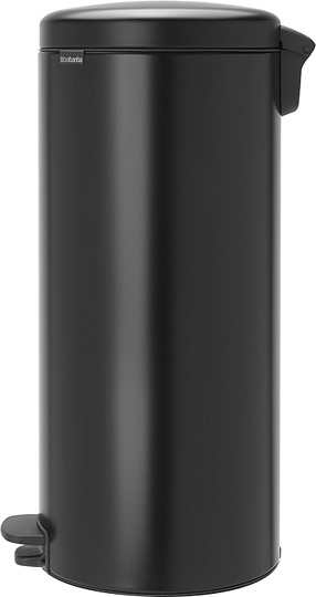 Brabantia NewIcon Мусорное ведро с педалью, нержавеющая сталь на 30л, цвет: черный матовый 114540