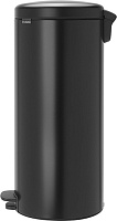 Brabantia NewIcon Мусорное ведро с педалью, нержавеющая сталь на 30л, цвет: черный матовый 114540