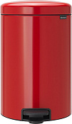 Brabantia NewIcon Мусорное ведро с педалью, нержавеющая сталь на 20л, цвет: пламенно-красный 111860