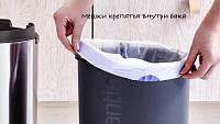 Brabantia NewIcon Мусорное ведро с педалью, нержавеющая сталь на 20л, цвет: пламенно-красный 111860