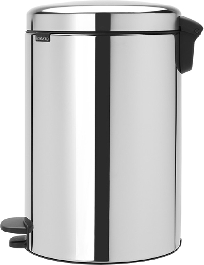 Brabantia NewIcon Мусорное ведро с педалью, нержавеющая сталь на 20л, цвет: стальной полированный 114267