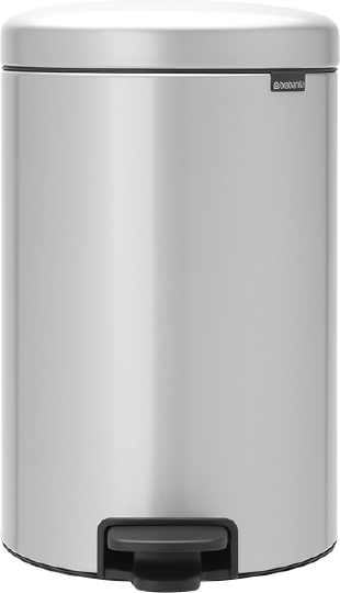 Brabantia NewIcon Мусорное ведро с педалью, нержавеющая сталь на 20л, цвет: серый металлик 114069