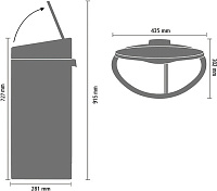 Brabantia Touch Bin New Мусорное ведро нажимн., нержавеющая сталь на 33л, цвет: стальной матовый FPP 112867