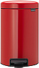 Brabantia NewIcon Мусорное ведро с педалью, нержавеющая сталь на 12л, цвет: пламенно-красный 112003