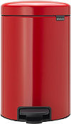 Brabantia NewIcon Мусорное ведро с педалью, нержавеющая сталь на 12л, цвет: пламенно-красный 112003