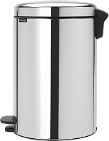 Brabantia NewIcon Мусорное ведро с педалью, нержавеющая сталь на 20л, цвет: стальной полированный 113987
