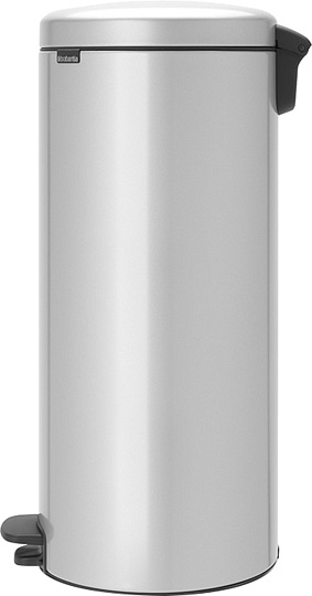 Brabantia NewIcon Мусорное ведро с педалью, нержавеющая сталь на 30л, цвет: серый металлик 114465