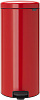 Brabantia NewIcon Мусорное ведро с педалью, нержавеющая сталь на 30л, цвет: пламенно-красный 111808