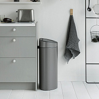 Brabantia Touch Bin New Мусорное ведро нажимн., нержавеющая сталь на 40л, цвет: платиновый 114908