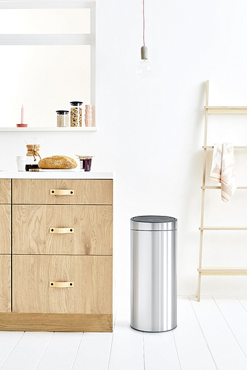 Brabantia Touch Bin New Мусорное ведро нажимн., нержавеющая сталь на 30л, цвет: стальной матовый 115349