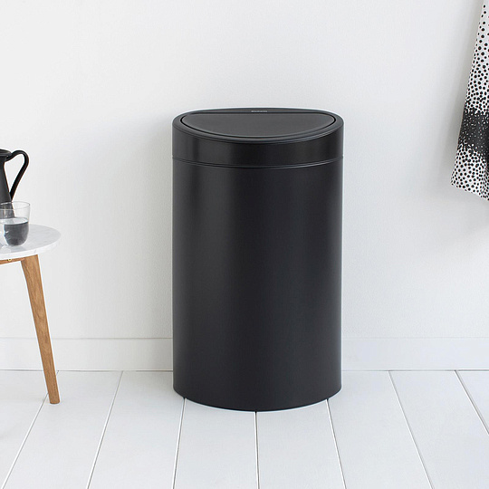 Brabantia Touch Bin New Мусорное ведро нажимн., нержавеющая сталь на 40л, цвет: черный матовый 114946
