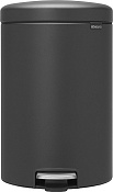 Brabantia NewIcon Мусорное ведро с педалью, нержавеющая сталь на 20л, цвет: минерально-графитовый 114182