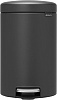 Brabantia NewIcon Мусорное ведро с педалью, нержавеющая сталь на 12л, цвет: минерально-графитовый 113802