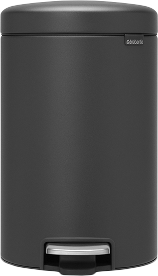Brabantia NewIcon Мусорное ведро с педалью, нержавеющая сталь на 12л, цвет: минерально-графитовый 113802